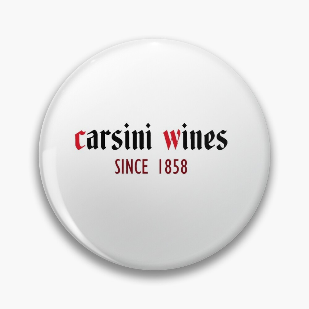 carsini wines pin badge
